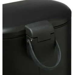 5Five - Prullenbak/pedaalemmer zwart rvs metaal 6 liter - 15x24x30 cm