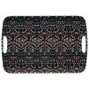 5Five Design dienblad van melamine - 39 x 26 cm - flowers print antraciet