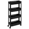 5Five Keuken/badkamer trolley 4 laags - 37 x 15 x 79 cm - zwart
