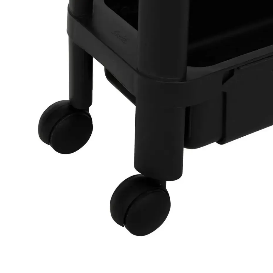 5Five Keuken/badkamer trolley 4 laags - 37 x 15 x 79 cm - zwart