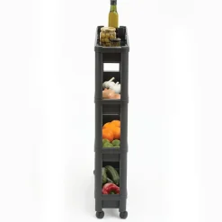 5Five Keuken/badkamer trolley 4 laags - 37 x 15 x 79 cm - zwart
