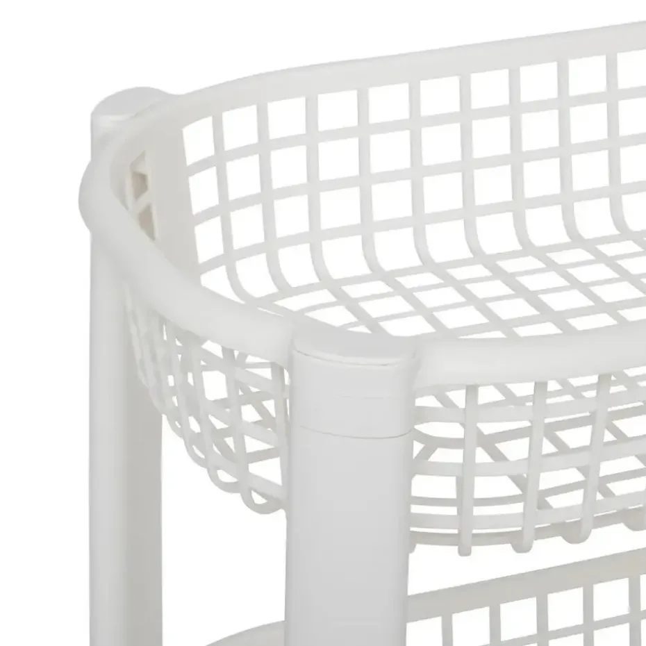 5Five Keuken/badkamer trolley 4 laags - 46 x 25 x 79 cm - wit