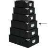 5Five Opbergdoos/box - zwart - L40 x B26.5 x H14 cm - karton