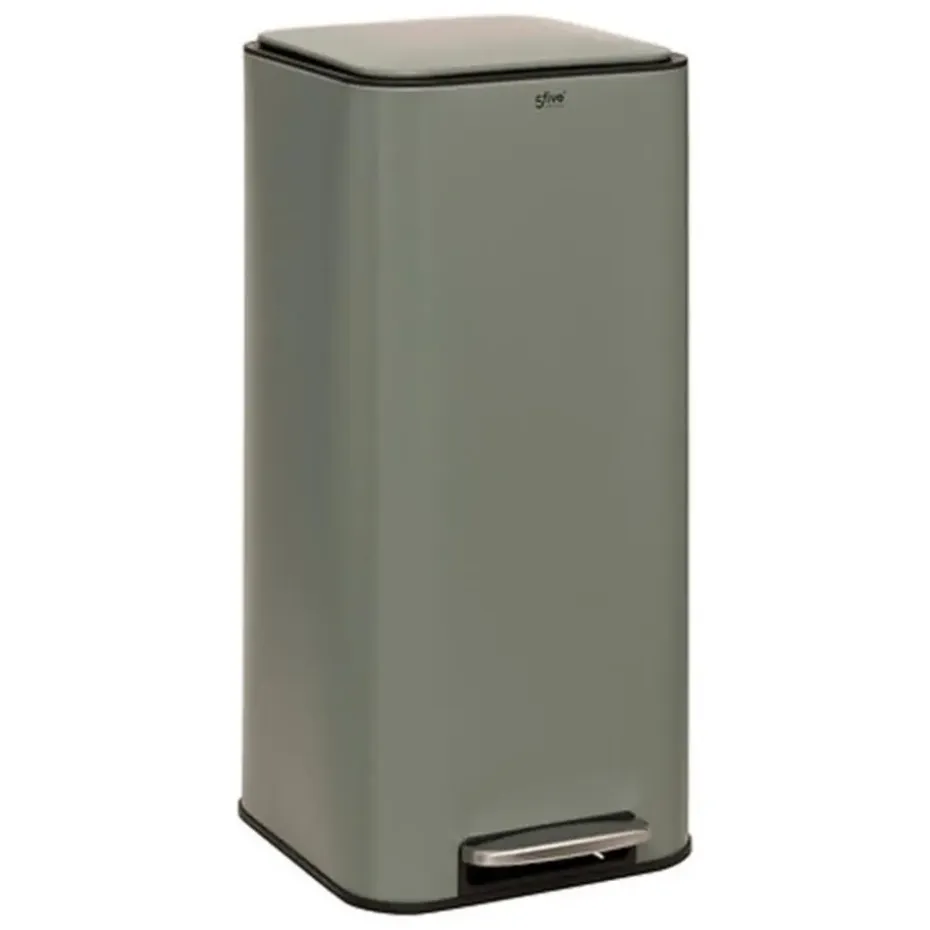 5Five Prullenbak/pedaalemmer - groen - metaal - 30 liter