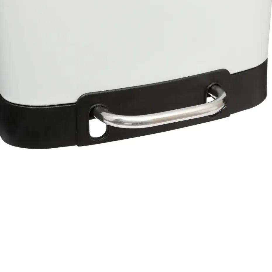 5Five Prullenbak/pedaalemmer - wit - metaal - 6 liter - 23 x 32 cm