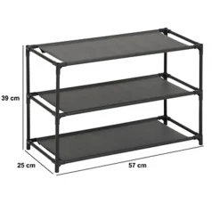 5Five Schoenenrek - 3-laags - metaal/kunststof - 57 x 25 x 39 cm