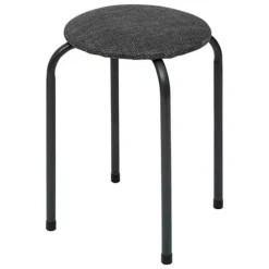 5Five Stapelbaar zit krukje - metaal/polyester - antraciet