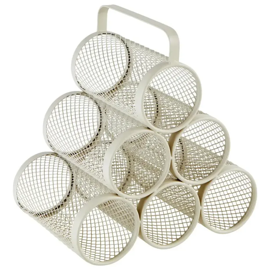 5Five Wijnrek - metaal - voor 6 flessen - beige - 28 x 18 x 25 cm