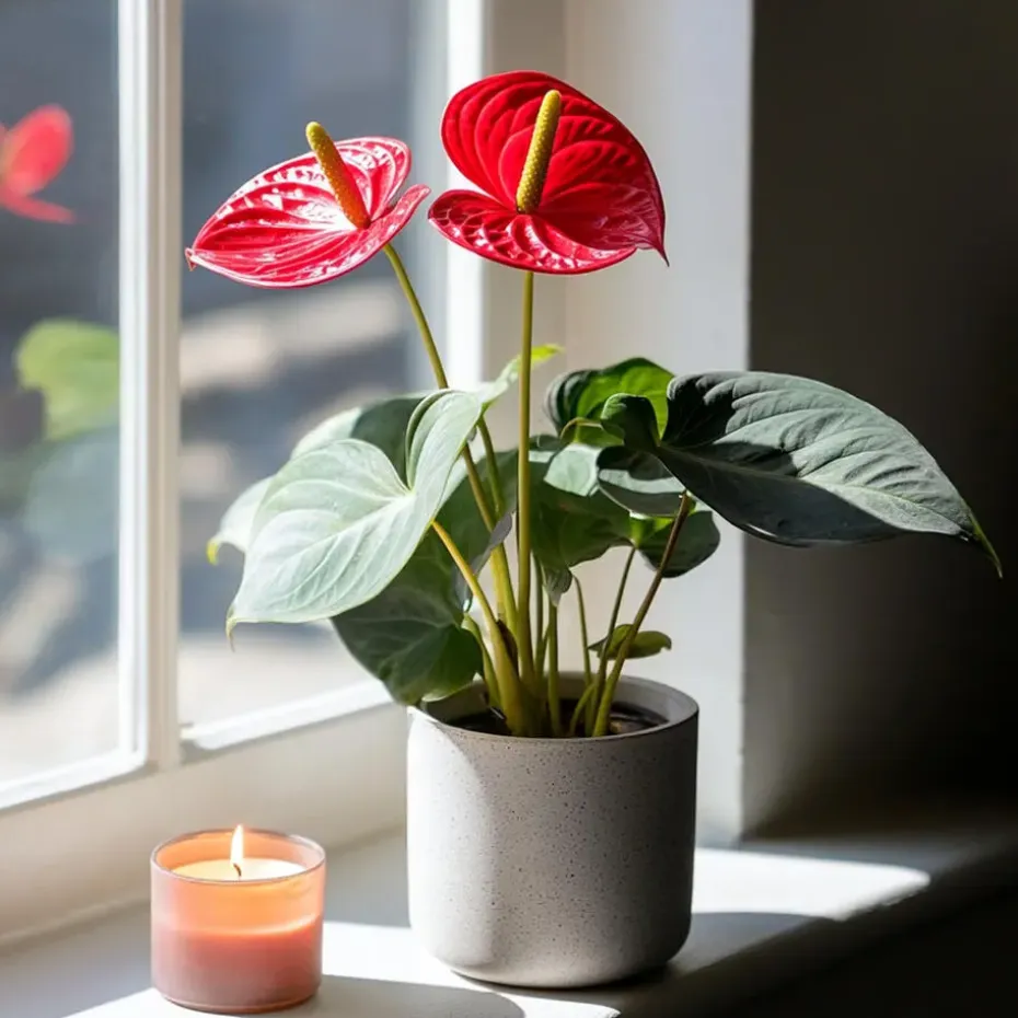 Flamingoplant - Anthurium 'Royal Champion' - Hoogte 35-45cm - ø12cm