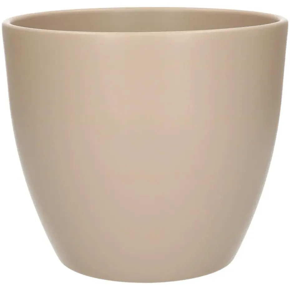 Floran Plantenpot - taupe - mat - keramiek - 19 x 17 cm