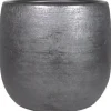 Floran Plantenpot Mira - keramiek - zwart - 18 x 16 cm