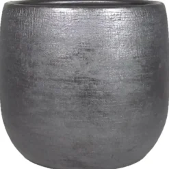 Floran Plantenpot Mira - keramiek - zwart - 18 x 16 cm