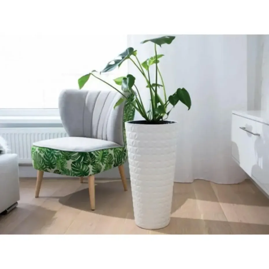 Form Plastic Plantenpot Diamond - kunststof - wit - 40 x 80