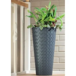 Form Plastic Plantenpot Makata - kunststof - antraciet - 30 x 59