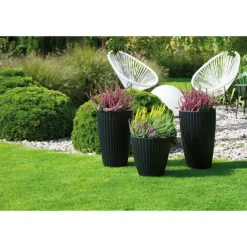 Form Plastic Plantenpot/bloempot - kunststof - zwart - 40 x 42 cm