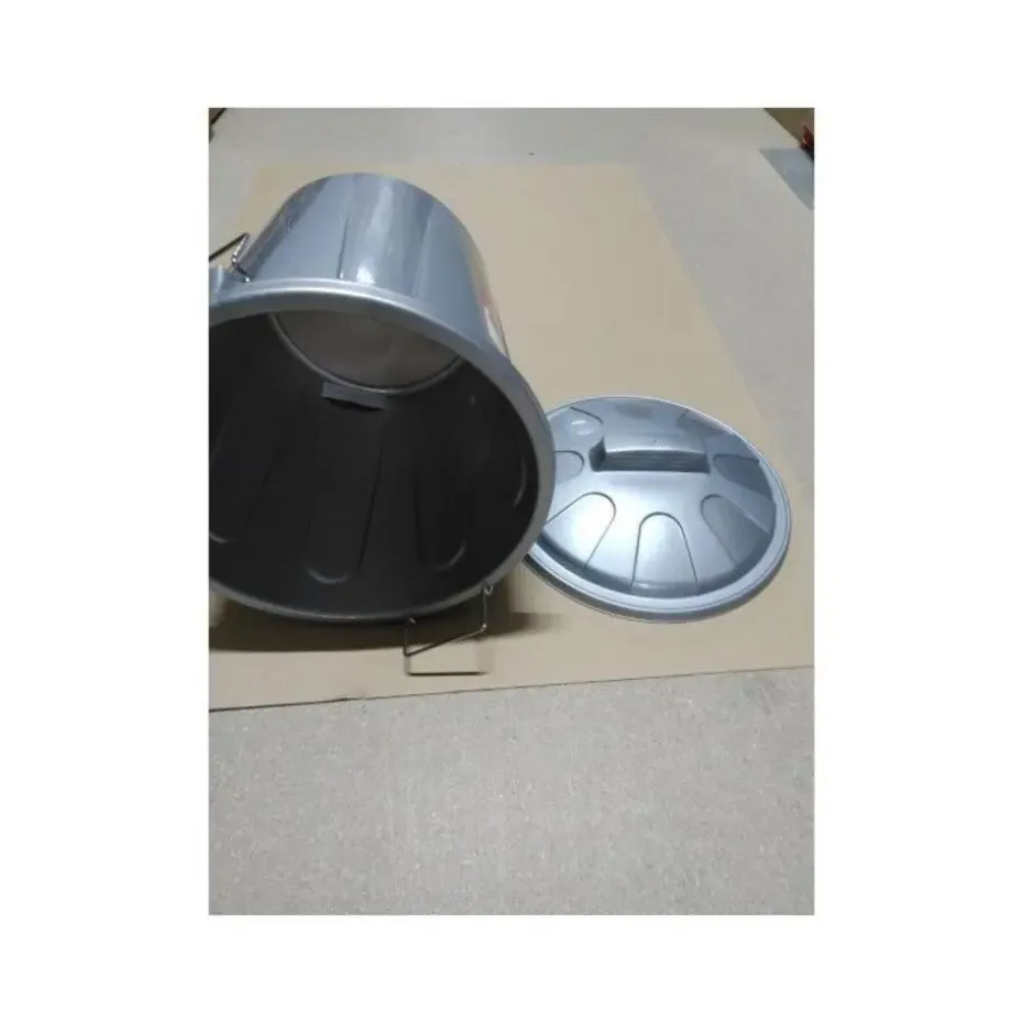 Forte Plastics Afvalbak - zilverkleurig - afvalemmer met deksel - 21l