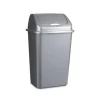 Forte Plastics Prullenbak - zilver - vuilnisbak met deksel - 30 l