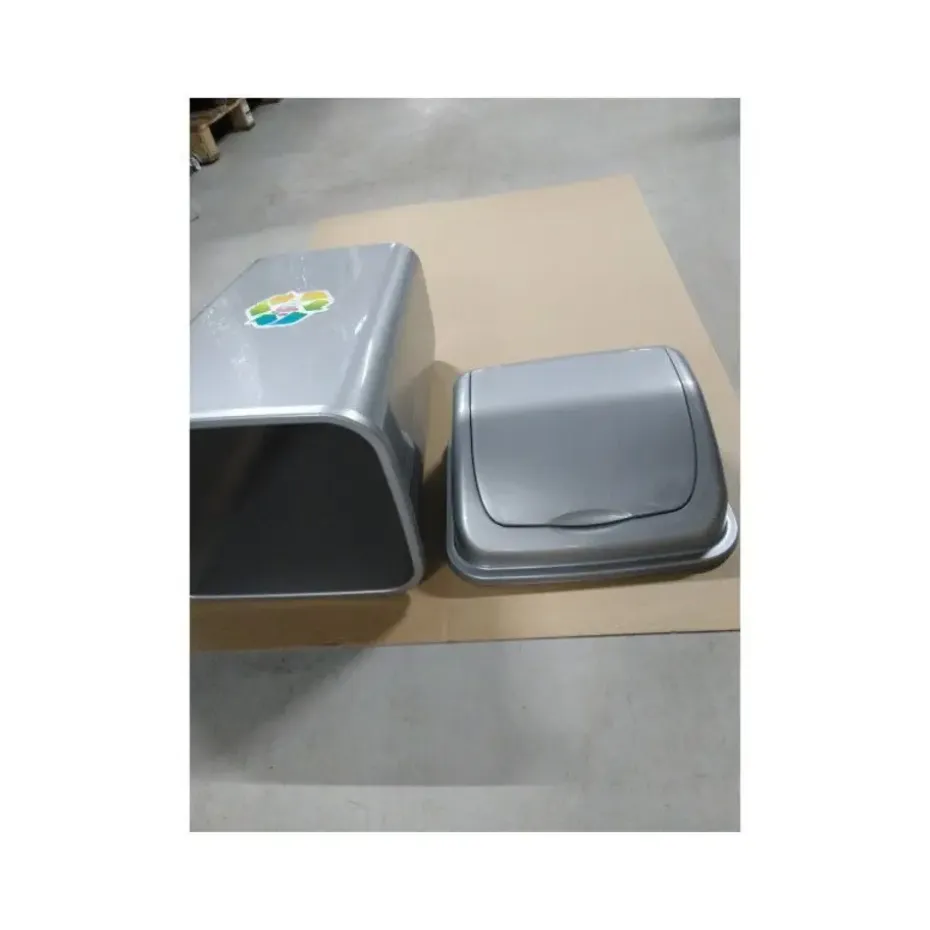 Forte Plastics Prullenbak - zilver - vuilnisbak met deksel - 30 l