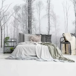 Fotobehang Winters bos - 260 x 384cm - Wit