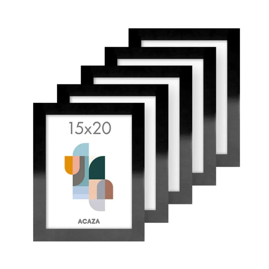 Fotokader - Fotolijst - Set van 5- 15x20cm - MDF hout- Zwart