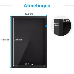 Fotokader in 3D - Box Frame - Fotolijst - 3.5 cm diep - MDF - 30x40cm - Zwart