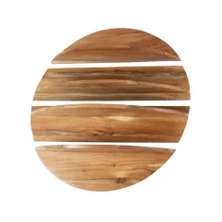 Fraaai - Aarav wandschap set van 4 rond - massief naturel