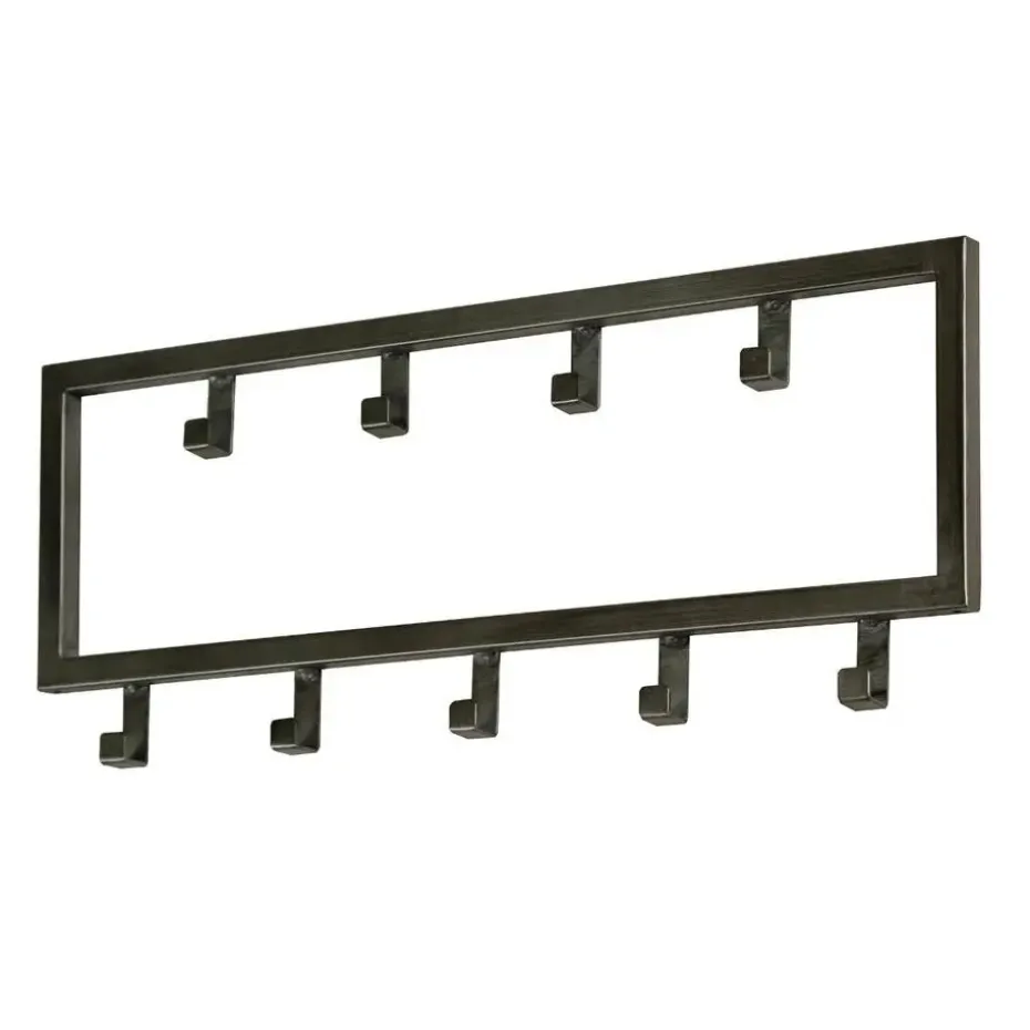 Fraaai - Kapstok industrieel 9 haken - 50 cm zwart