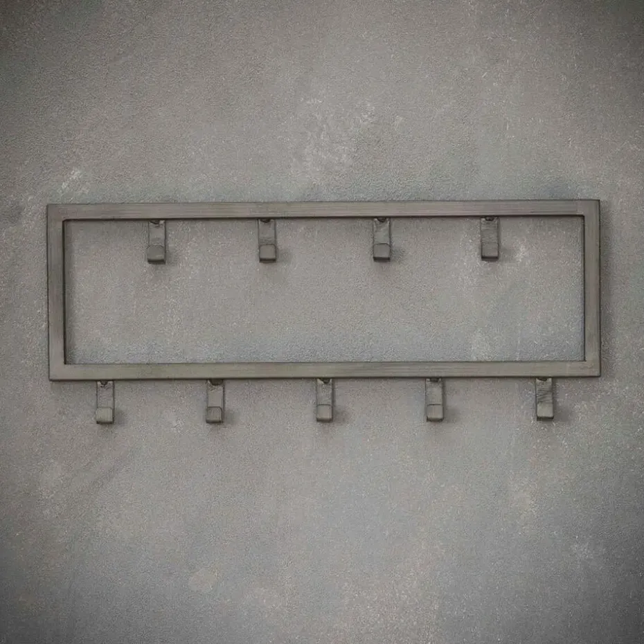 Fraaai - Kapstok industrieel 9 haken - 50 cm zwart