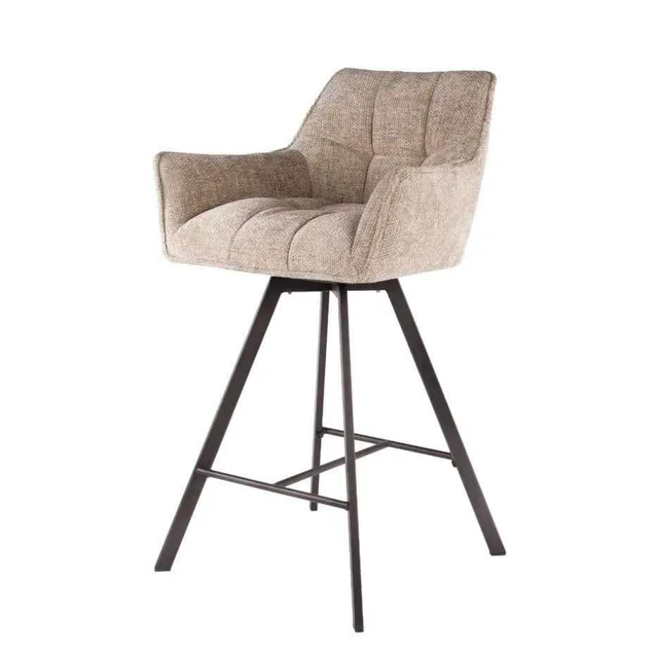 Fraaai - Ramon draaibare barstoel - 69 cm - geweven - zand