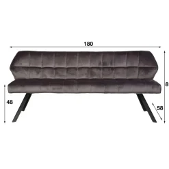 Fraaai - Ramon eetkamerbank 180 cm velvet champagne