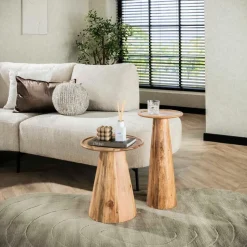 Fraaai - Sarah bijzettafel set van 2 massief acacia - naturel