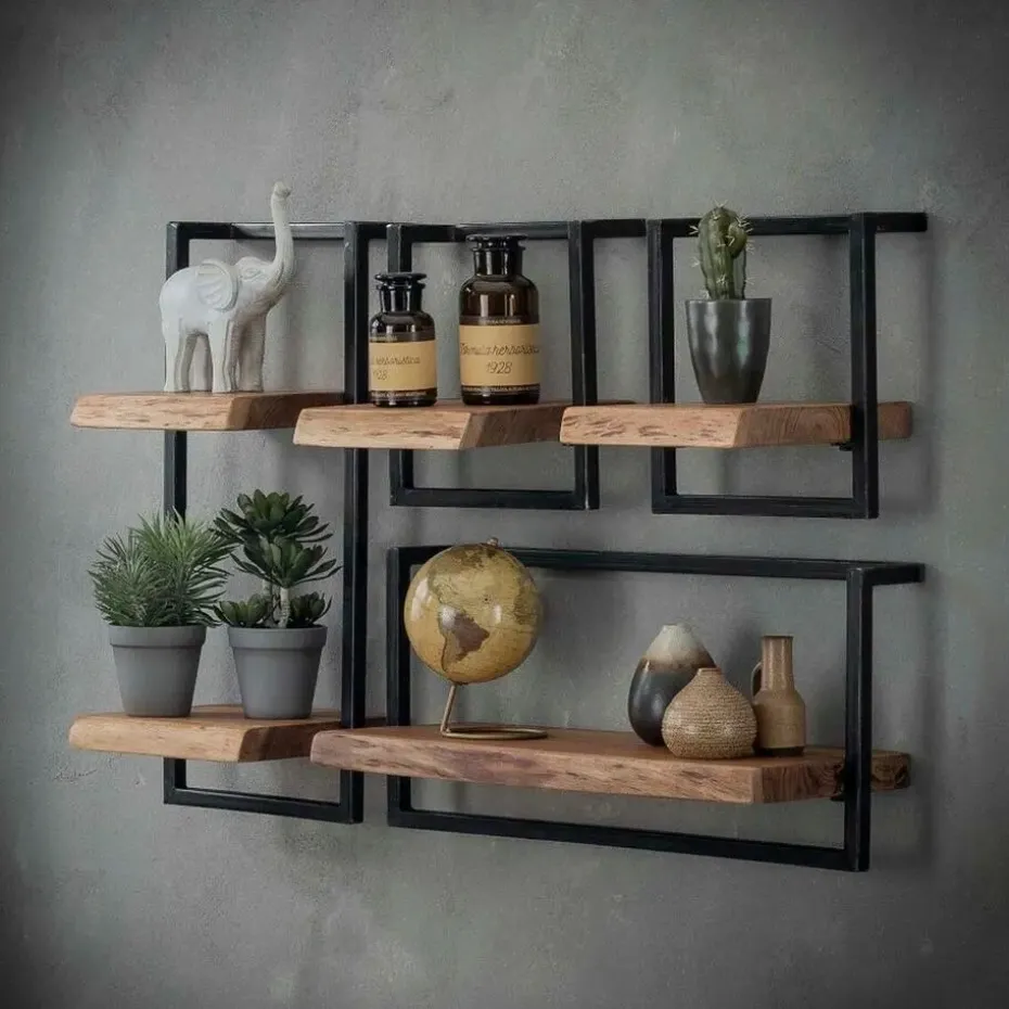 Fraaai - Woody metaal wandplank 65 cm