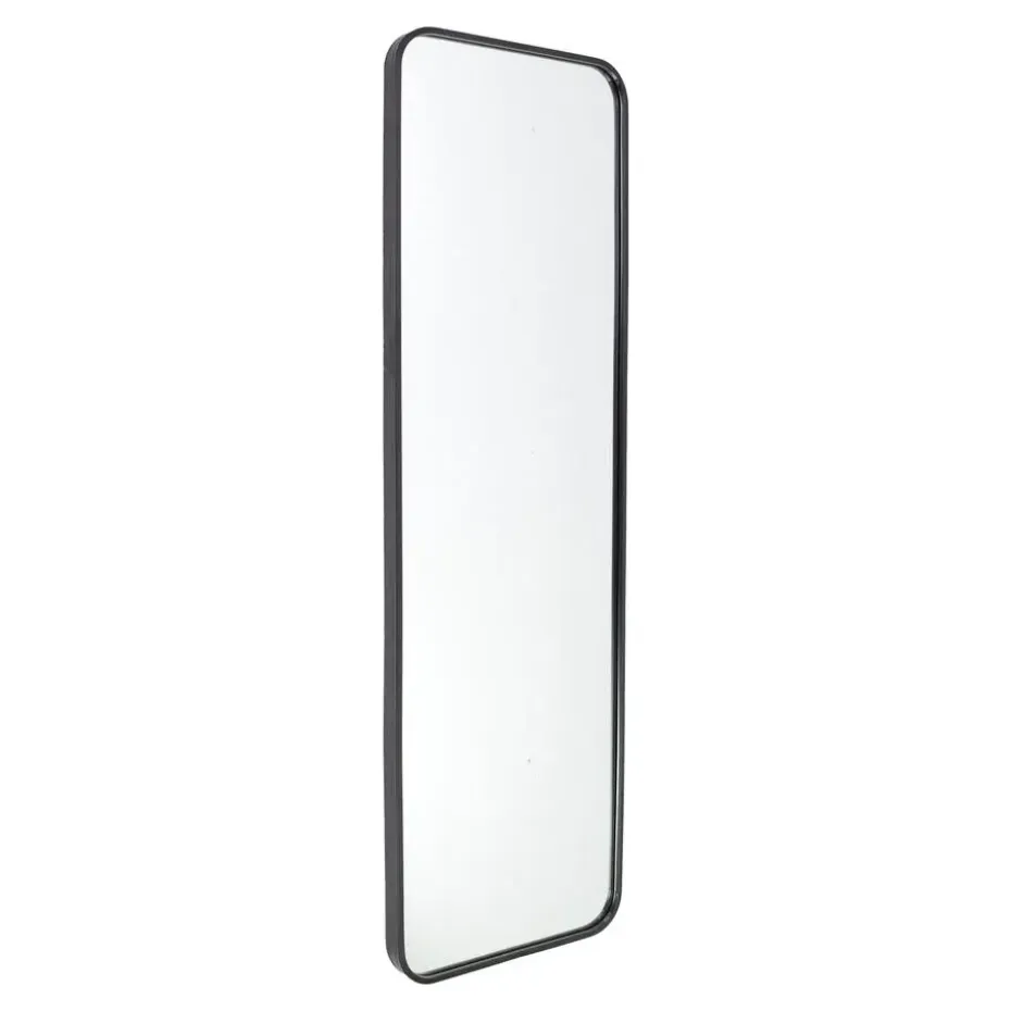 Fragix Boston passpiegel rechthoekig - Zwart - Metaal - 130x40cm - Industrieel