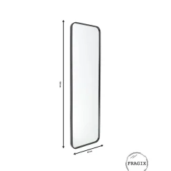 Fragix Boston passpiegel rechthoekig - Zwart - Metaal - 130x40cm - Industrieel