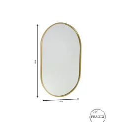 Fragix Boston Spiegel Ovaal - Goud - Metaal - 80x50