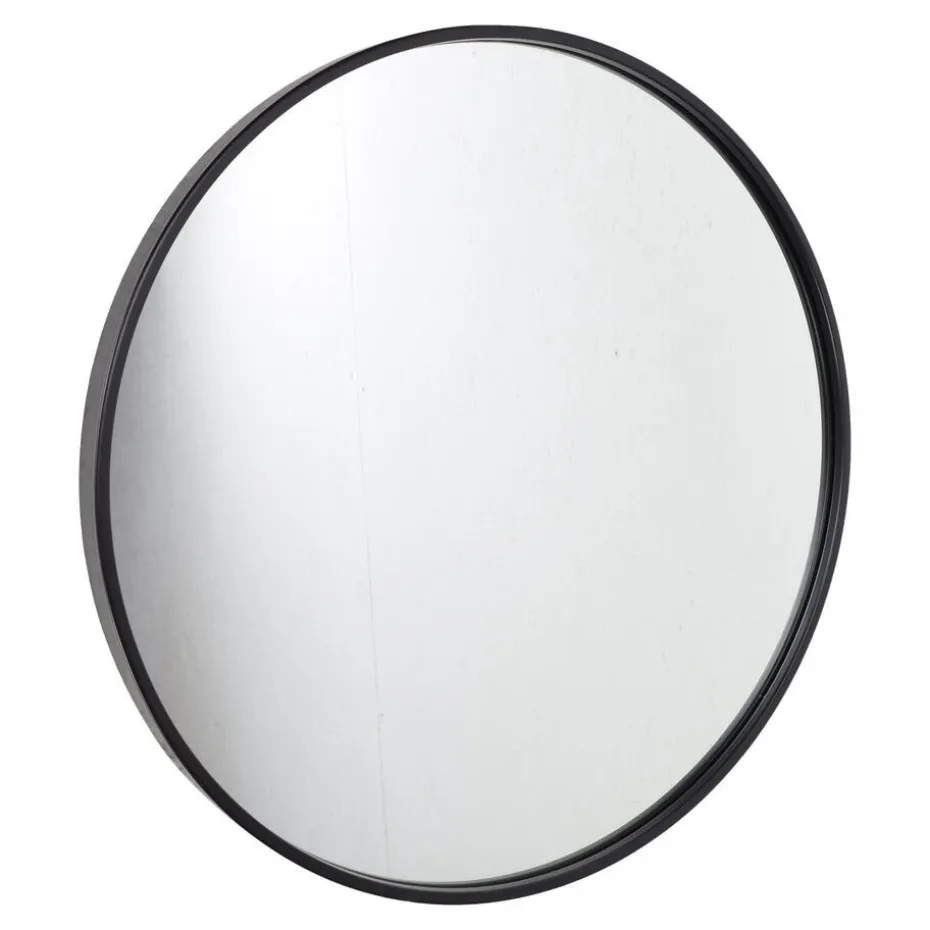 Fragix Boston wandspiegel rond - Zwart - Metaal - Ø45cm - Industrieel