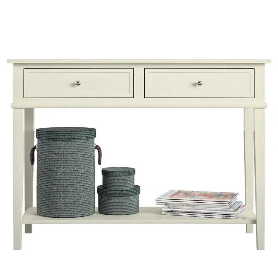 Franklin - Consoletafel met 2 laden in wit MDF
