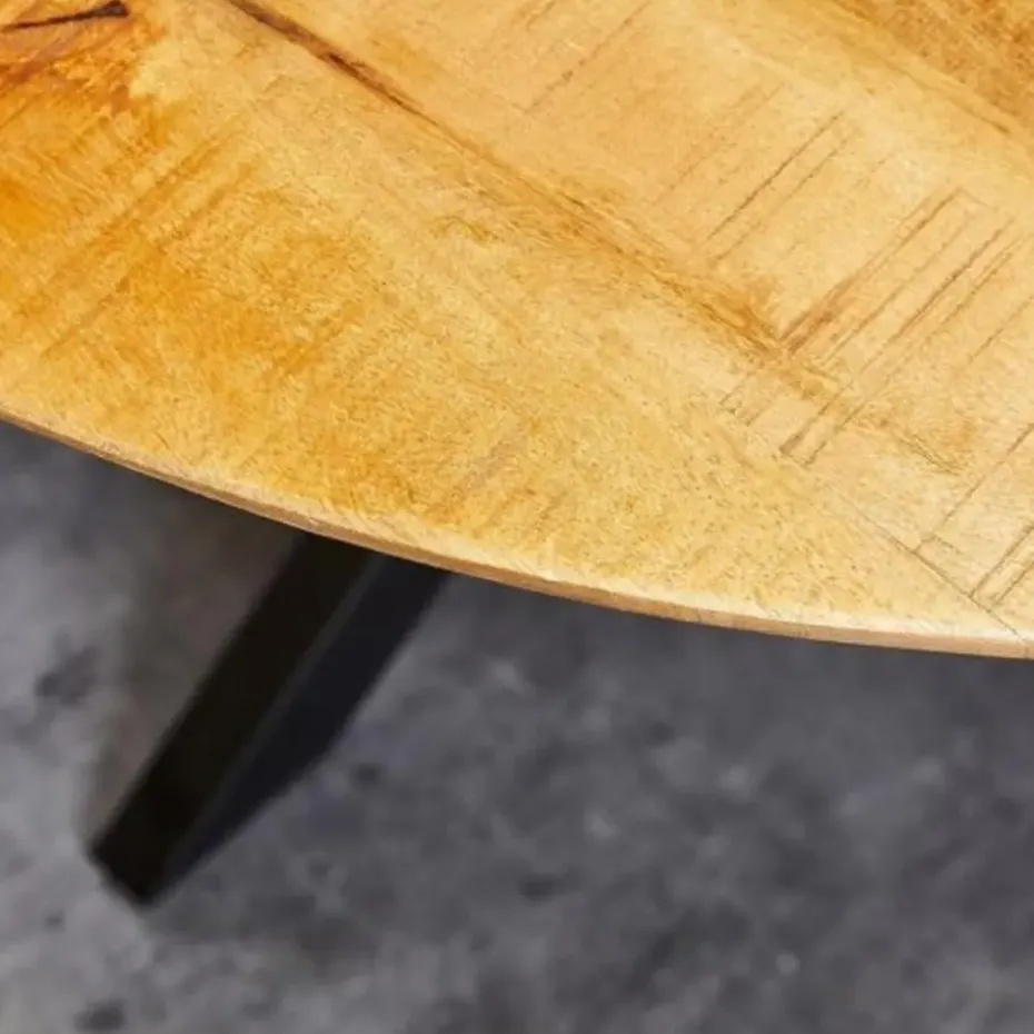 Furndea Brixon eettafel industrieel rond mangohout 77xØ140 cm