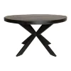 Furndea Eettafel Morada industrieel rond mango hout zwart 120x120x76cm