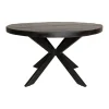 Furndea Morada eettafel industrieel rond mango hout zwart 76xØ140 cm