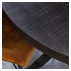 Furndea Morada eettafel industrieel rond mango hout zwart - 76xØ130 cm