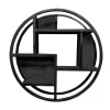 Furndea Orianna wandrek industrieel rond zwart - 16x75⌀cm