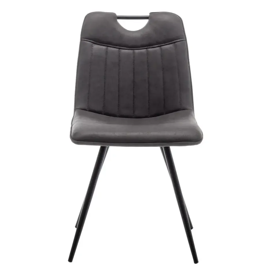 Furnihaus Eetkamerstoel Leon Microvezel Antraciet Set van 2