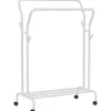 Furnihaus Kledingroede Kledingrek Dubbele Kledingophangrail met wielen 103,5 cm