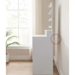 Furnihaus Witte Kaptafel met Led - 2 lades en 3 open vakken - Wit