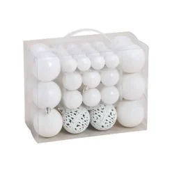 G. Wurm Kerstballen - 50ST - wit - 3 - 4 - 6 cm - kunststof