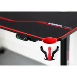 Gaming bureau zwart/rood - Elektrisch verstelbaar - 140x66 cm