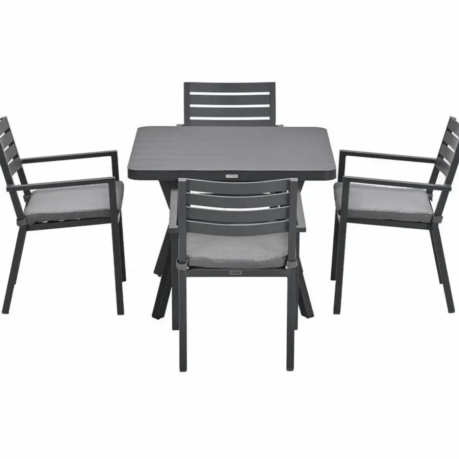 Garden Impressions Amarillo tuinset 5-delig - Mina tuintafel 90x90 cm