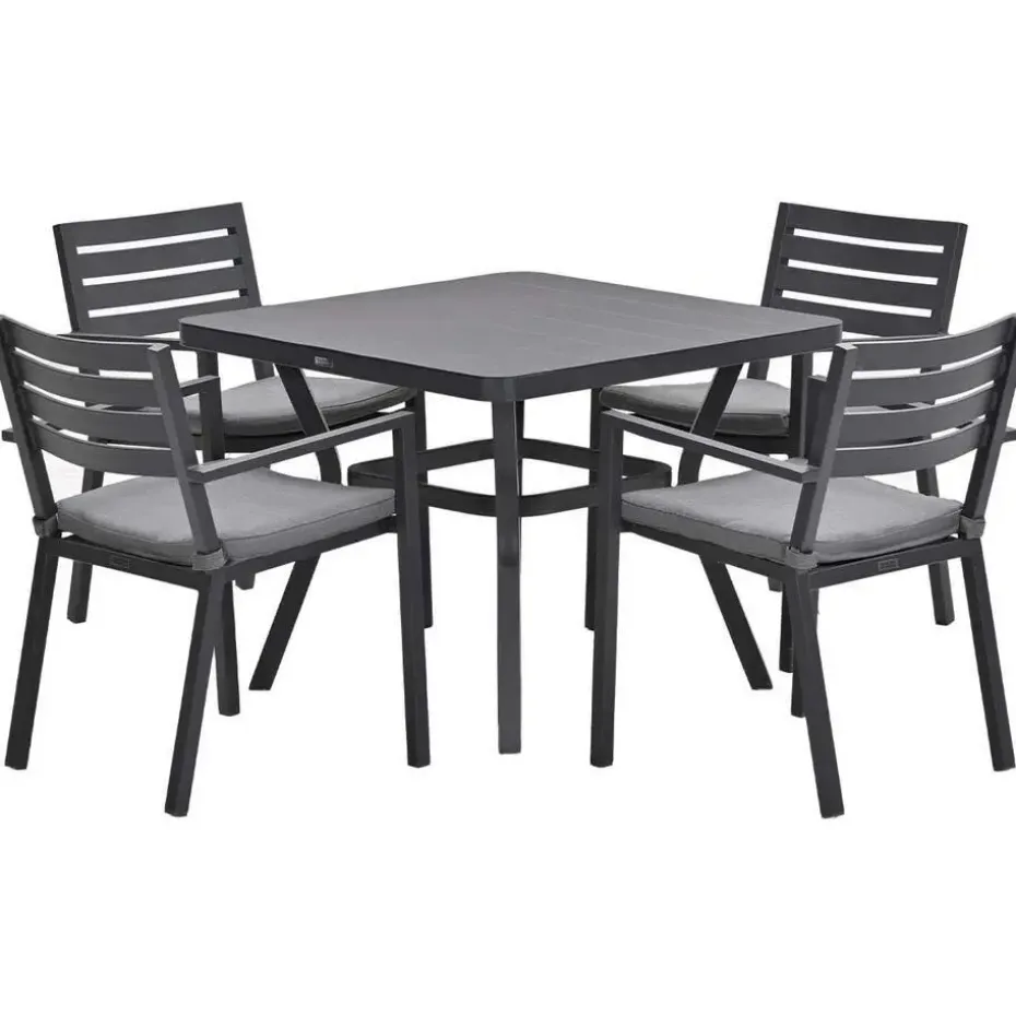Garden Impressions Amarillo tuinset 5-delig - Mina tuintafel 90x90 cm