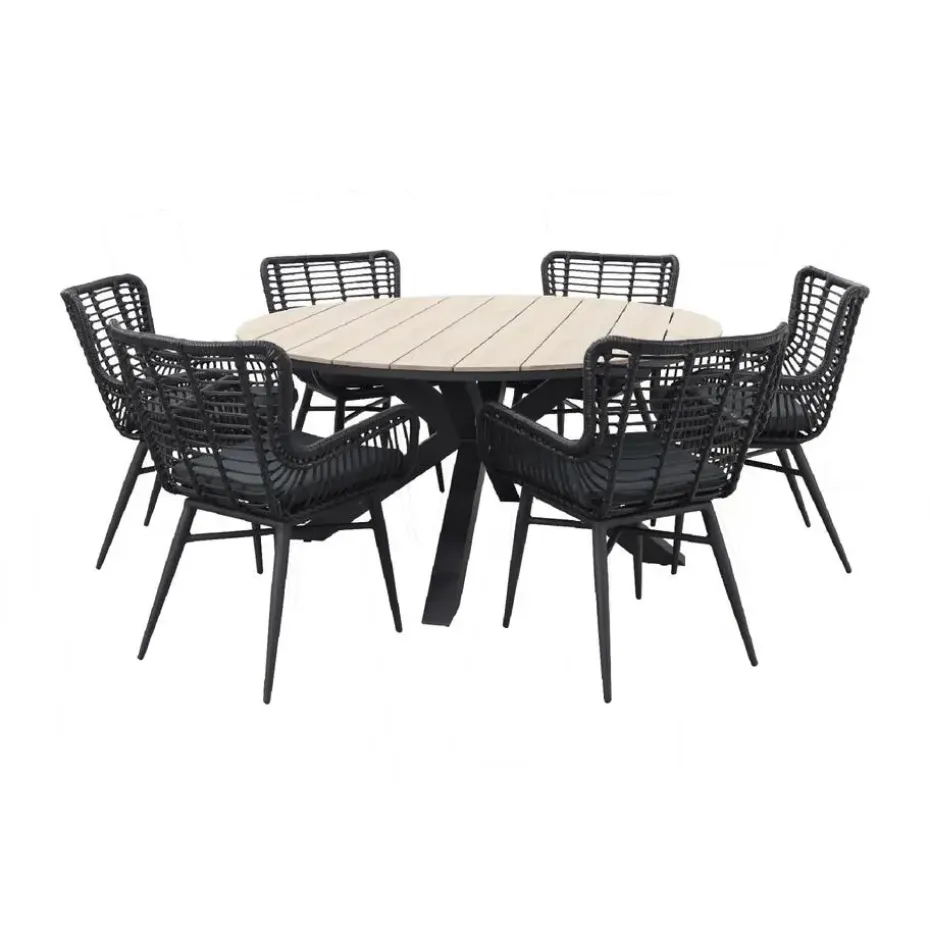Garden Impressions Edison 148 cm. - ronde tuinset / Jasmine black